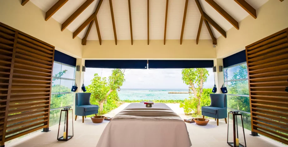 chambre avec vue sur mer aux Maldives dans l'atoll de Malé nord